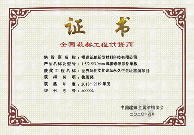 全国获奖工程供应商（鲁班奖）